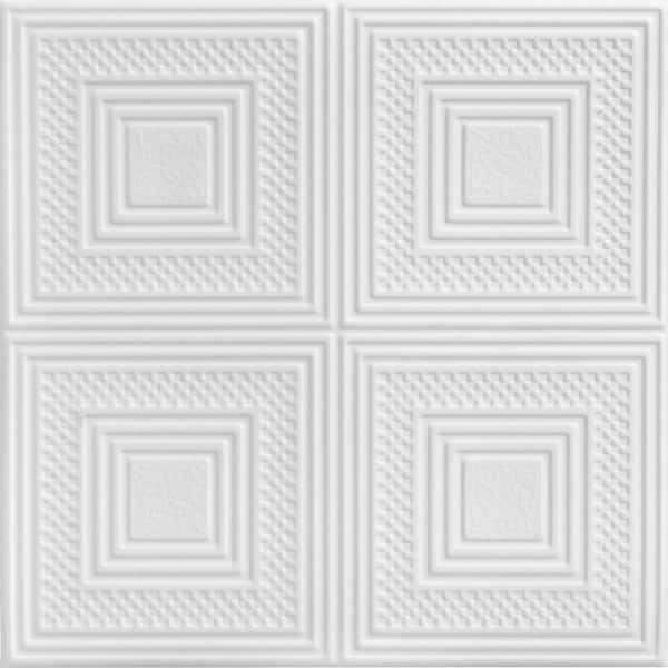 A La Maison Ceilings Nested Squares Breath Of Fresh Air 1 6 Ft X Decorative Foam Glue Up Ceiling Tile 21 Sq Case R11 8bofa The