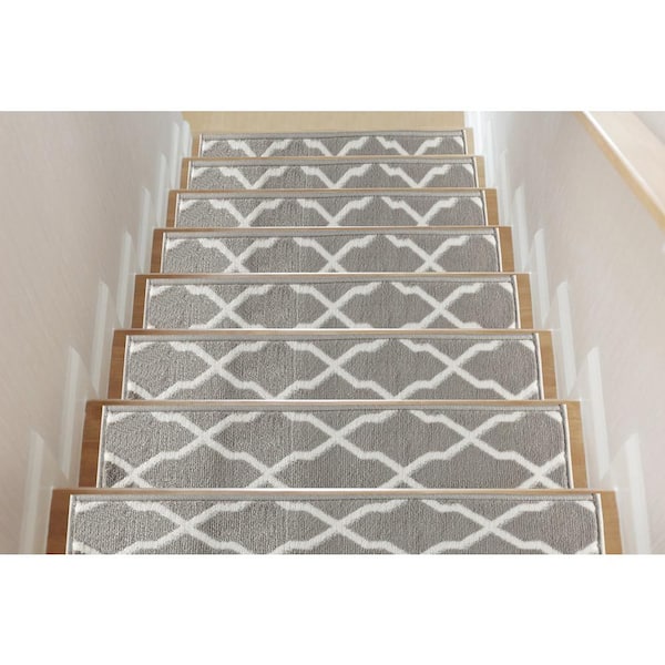 Dean Carpet Stair Treads/Runners/Mats/Step Covers - Dark Gray Ribbed Indoor/Outdoor Non-Skid Slip Resistant Rugs