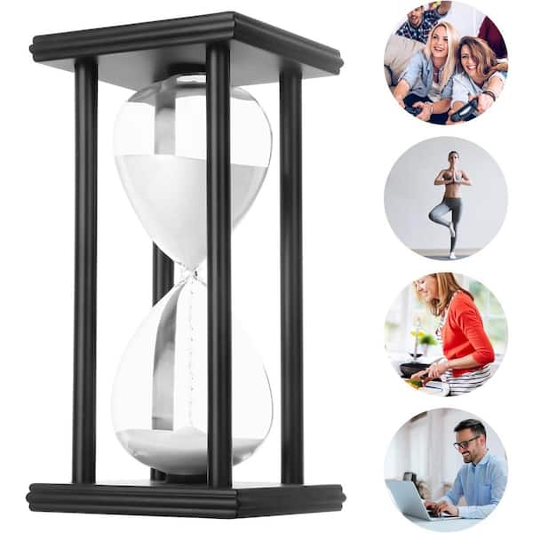 Afoxsos White Sand Hourglass with 45-Minutes Timer and Wooden
