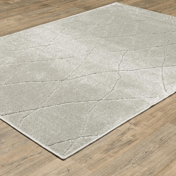 Ashton Gray 9 ft. x 12 ft. 9 in. Geometric Polypropylene Area Rug