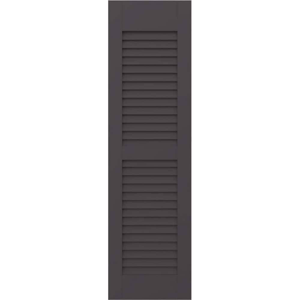 18 in. W x 42 in. H Americraft 2 Equal Louver Exterior Real Wood Shutters Per Pair in Shadow Mountain price history on PriceWatchPro