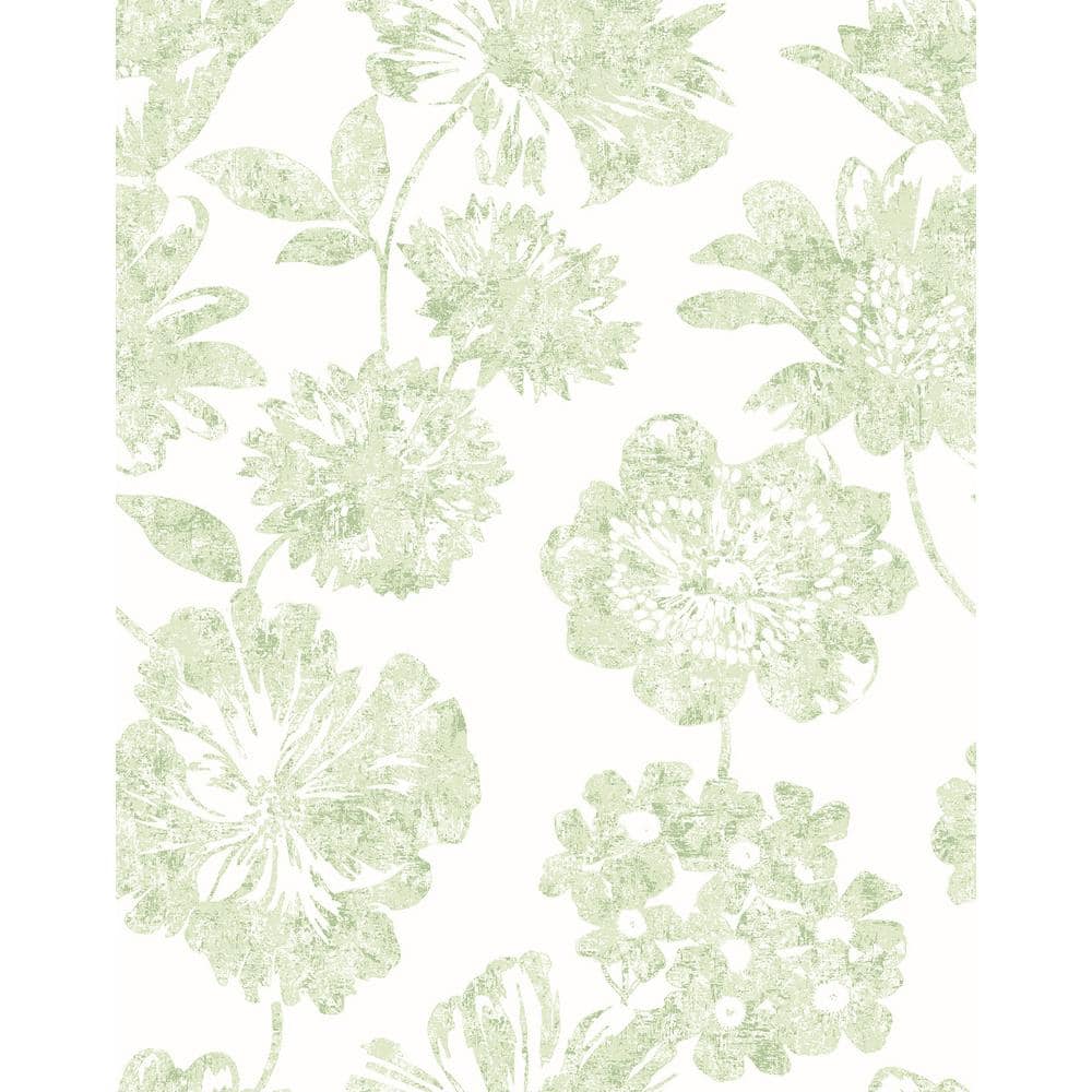 Orinda, Folia Light Green Floral Paper Strippable Wallpaper Roll (Covers   sq. ft.) BR2901-25419 - The Home Depot