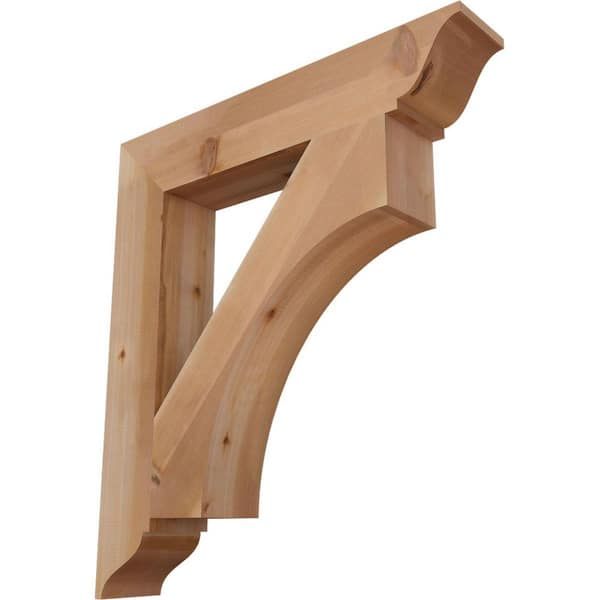 Ekena Millwork 5.5 in. x 38 in. x 34 in. Western Red Cedar Westlake Traditional Smooth Bracket