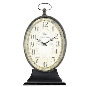 Paris 1823 22.25 in. H x 12.25 in. W Oval Antiqued Mantel Clock