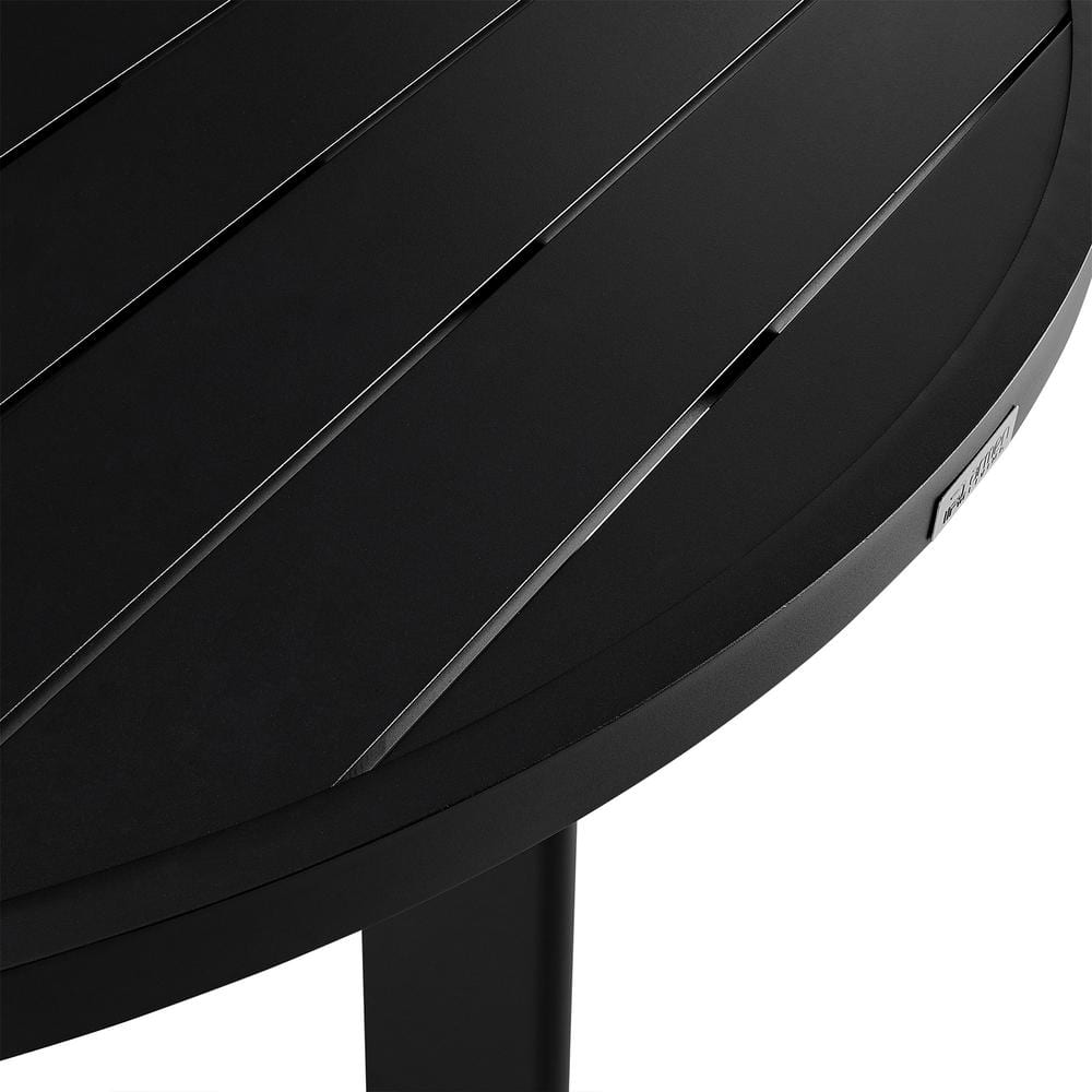 Grand Black Round Aluminum Outdoor Dining Table