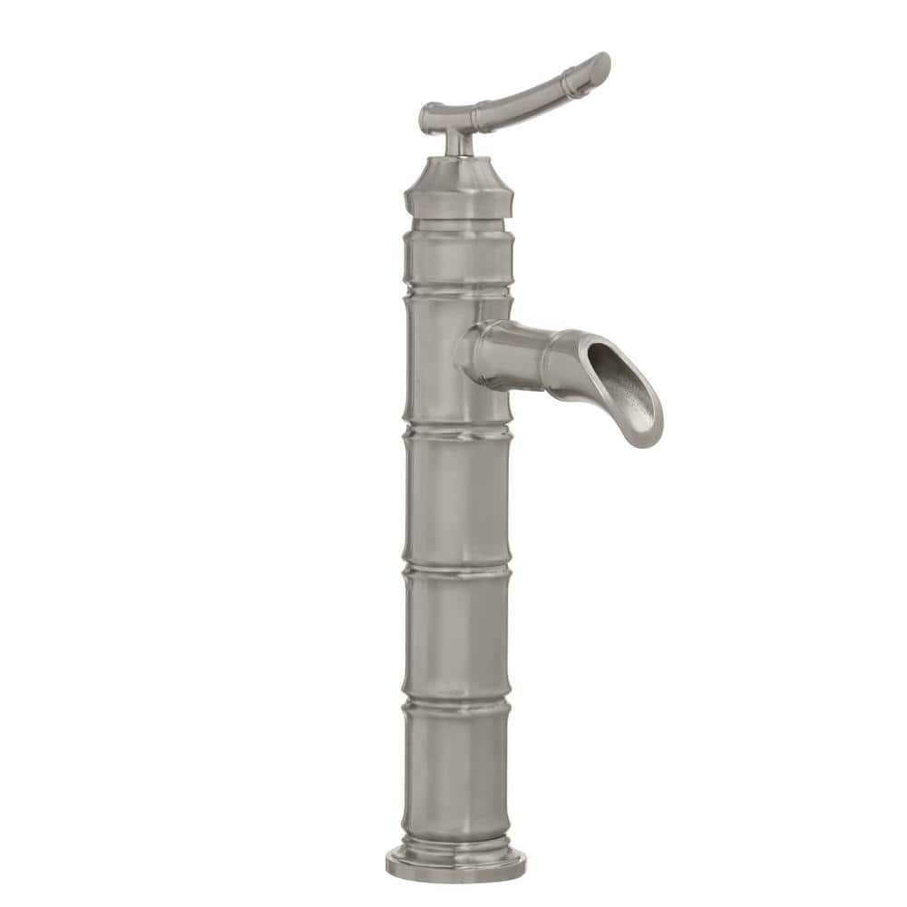 Glacier Bay Bamboo Single Handle Vessel Sink Faucet in Brushed Nickel -  HD67109W-7004