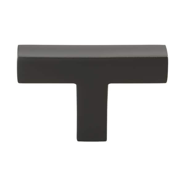 GLIDERITE 2 in. Matte Black Finish Solid Square Cabinet Knob (10-Pack)