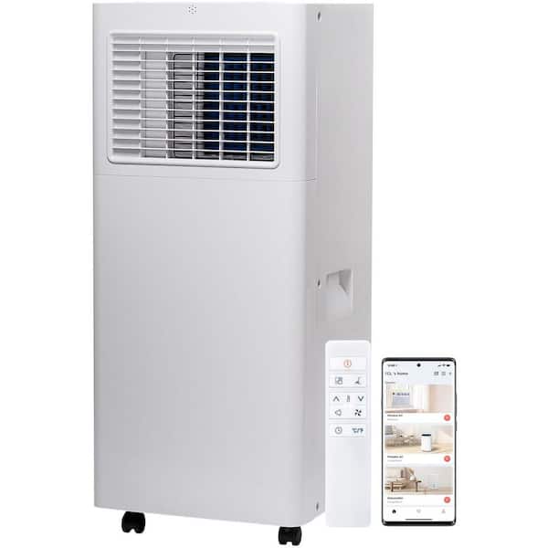 5,000 BTU 115-Volt Portable Air Conditioner Cools 150 sq. ft. with Remote and Dehumidifier in White