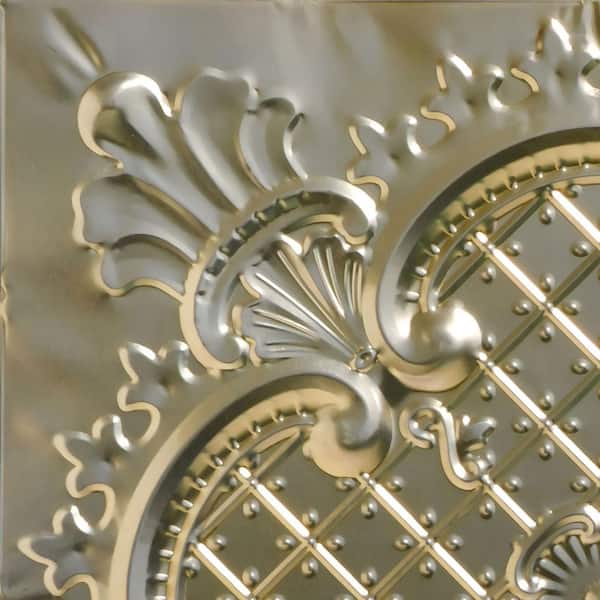 Take Home Sample - Majestic Gold Nugget 1 ft. x 1 ft. Decorative Tin Style Nail Up Ceiling Tile (1 sq. ft./Case)