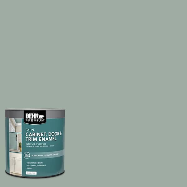 BEHR PREMIUM 1 qt. #AE-39 Danger Isle Satin Enamel Interior/Exterior Cabinet, Door & Trim Paint