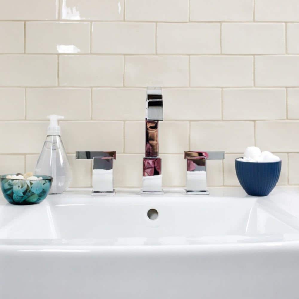 Messi 3" x 6" Polished White Ceramic Subway Wall Tile