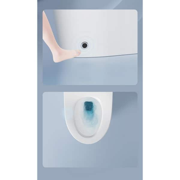 Aoibox 1-Piece 1.1/1.6 GPF Elongated Dual Flush Water saving Toilet in.  White, Seat Included SNMX410 - The Home Depot