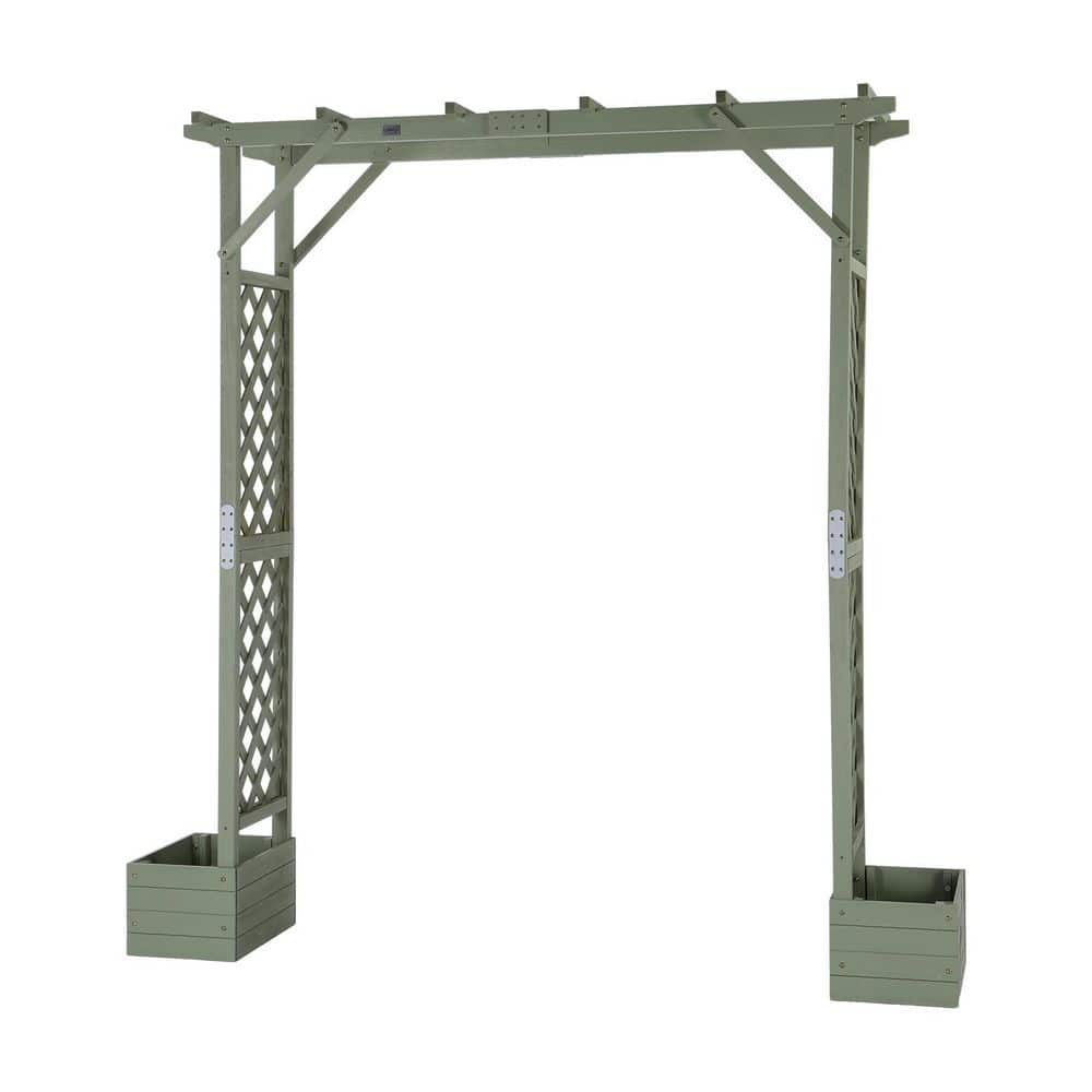 86 in. x 82 in. Green Wood Arbor With Planter Garden Arch price history on PriceWatchPro
