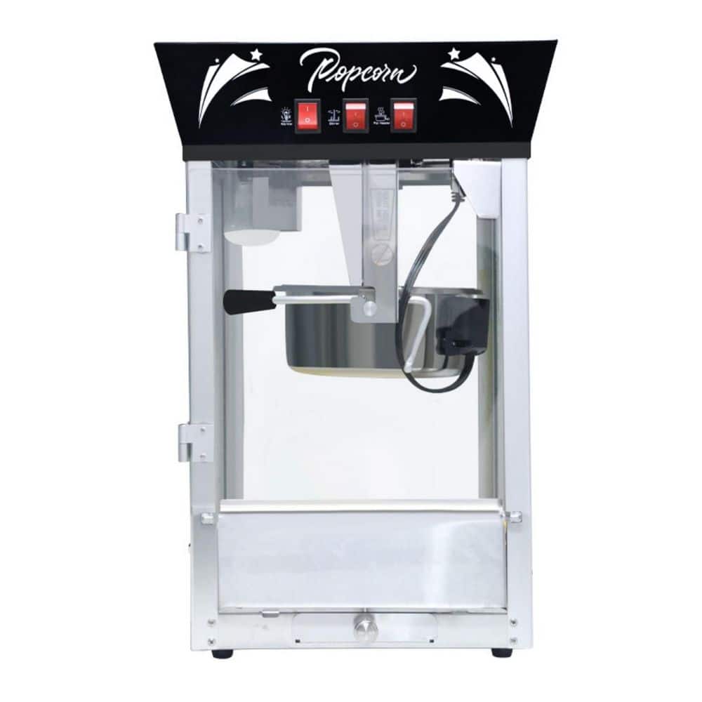 Popcorn Popper 850 W 12 oz. Black Popcorn Machine with Tempered Glass and Warming Deck, Countertop Popcorn Maker Machine price history on PriceWatchPro