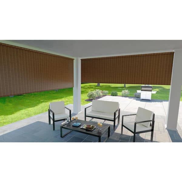 L W x 72 in Outdoor Roller Shade Cordless Exterior Block Heat Privacy 48 in 