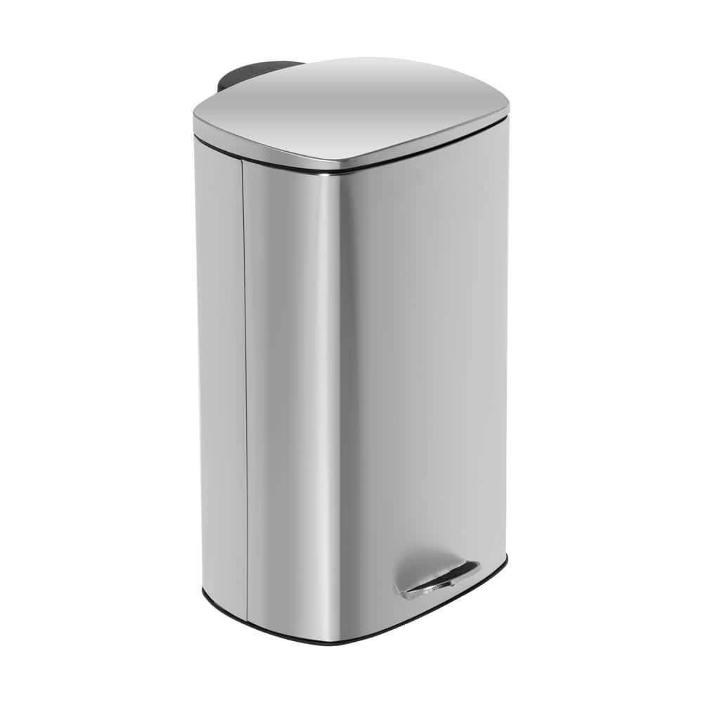 Honey-Can-Do 40 L Silver Stainless Steel Step-On Trash Can
