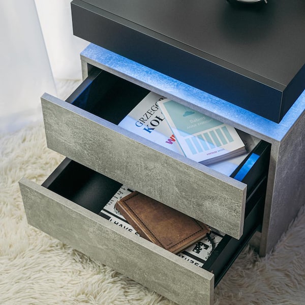 Multifunctional Nightstand Bed Side Table with Shelf & Drawer Storage –