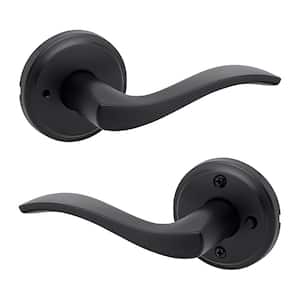 Sedona Matte Black Bedroom Bathroom Privacy Door Handle with Microban Antimicrobial Technology