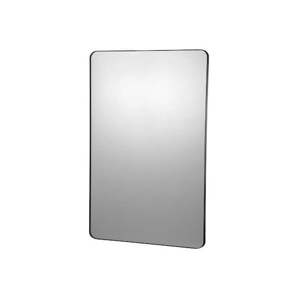 VEVOR Wall Mounted Makeup Mirror Black 30 in. W x 40 in. H Modern Rectangle Aluminum Framed Mirror Explosion-Proof Film