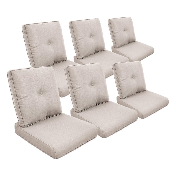 ArcoBay 22 in. x 25 in. x 4 in. 12-Piece Deep Seating Outdoor Lounge Chair Replacement Cushion Set in Beige