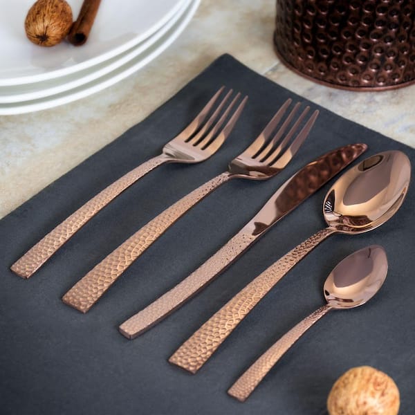 Baily 20-Piece Rose Gold Stainless Steel Flatware Set (Service for 4)