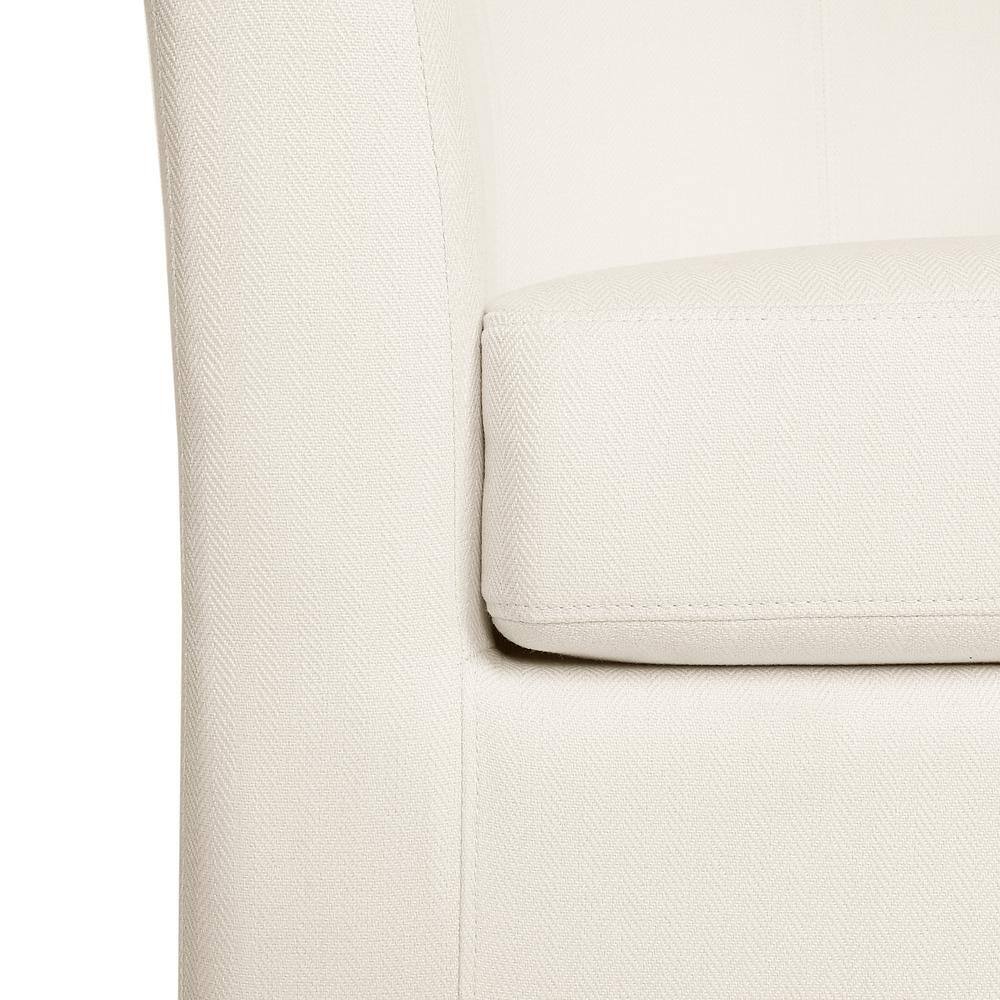 Modern White Upholstered Barrel Swivel Accent Chair