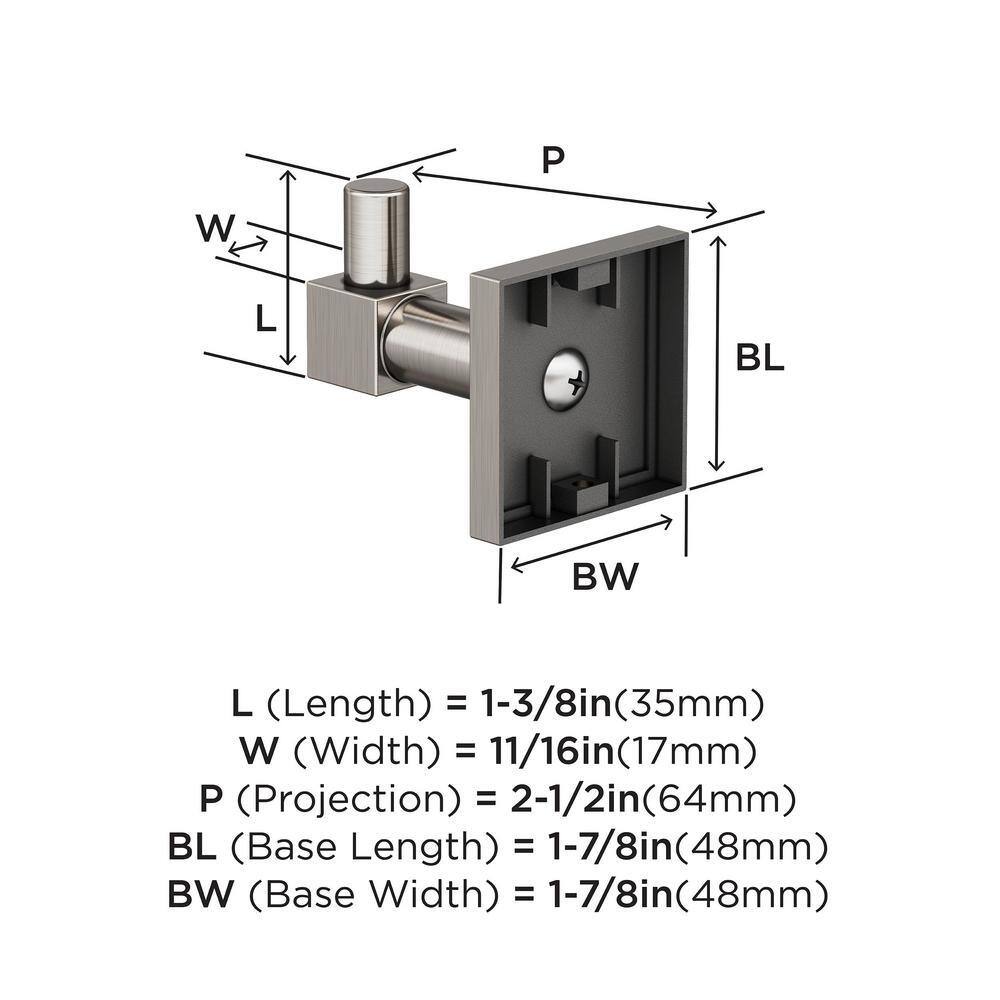 Brushed Nickel Single Prong Wall Mounted Robe Hook