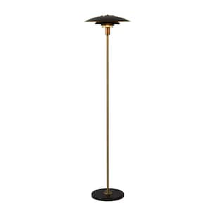 Rancho Mirage 83 in. Matte Black 1-Light Dimmable Standard Floor Lamp for Living Room with Steel Dome Shade