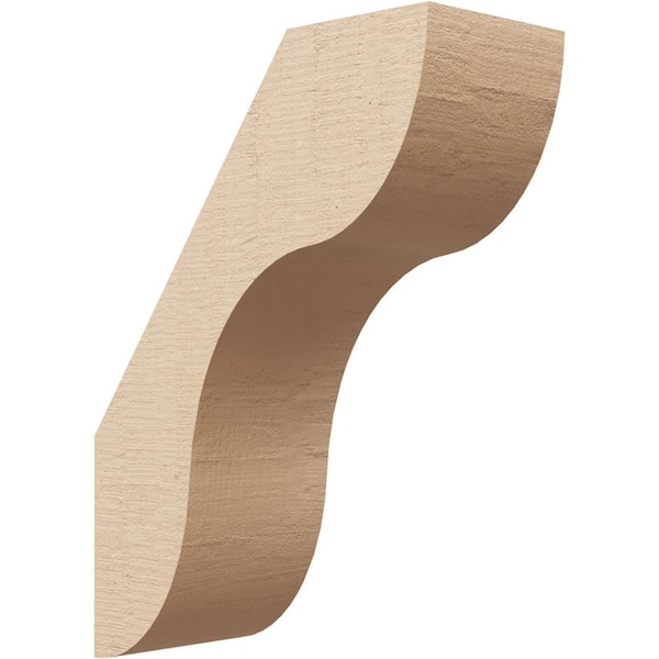 Ekena Millwork 5 in. x 16 in. x 12 in. Carmel Rough Cedar Woodgrain Timberthane Polyurethane Knee Brace, Primed