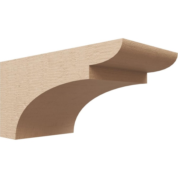 Ekena Millwork 8 in. x 8 in. x 16 in. Wide Yorktown Rough Cedar Woodgrain TimberThane Corbel, Primed Tan
