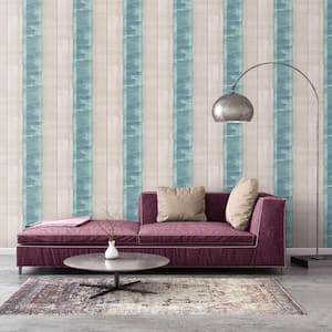 Atmosphere Collection Turquoise/Magenta/Beige Sublime Stripe Non-pasted Non-woven Paper Wallpaper Roll (Covers 57sq.ft.)
