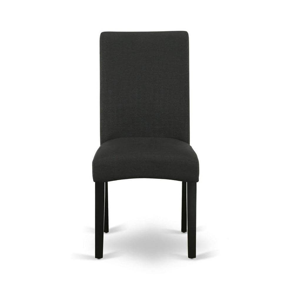 Sophisticated Black 5-Piece Round Dining Set with Linen Chairs