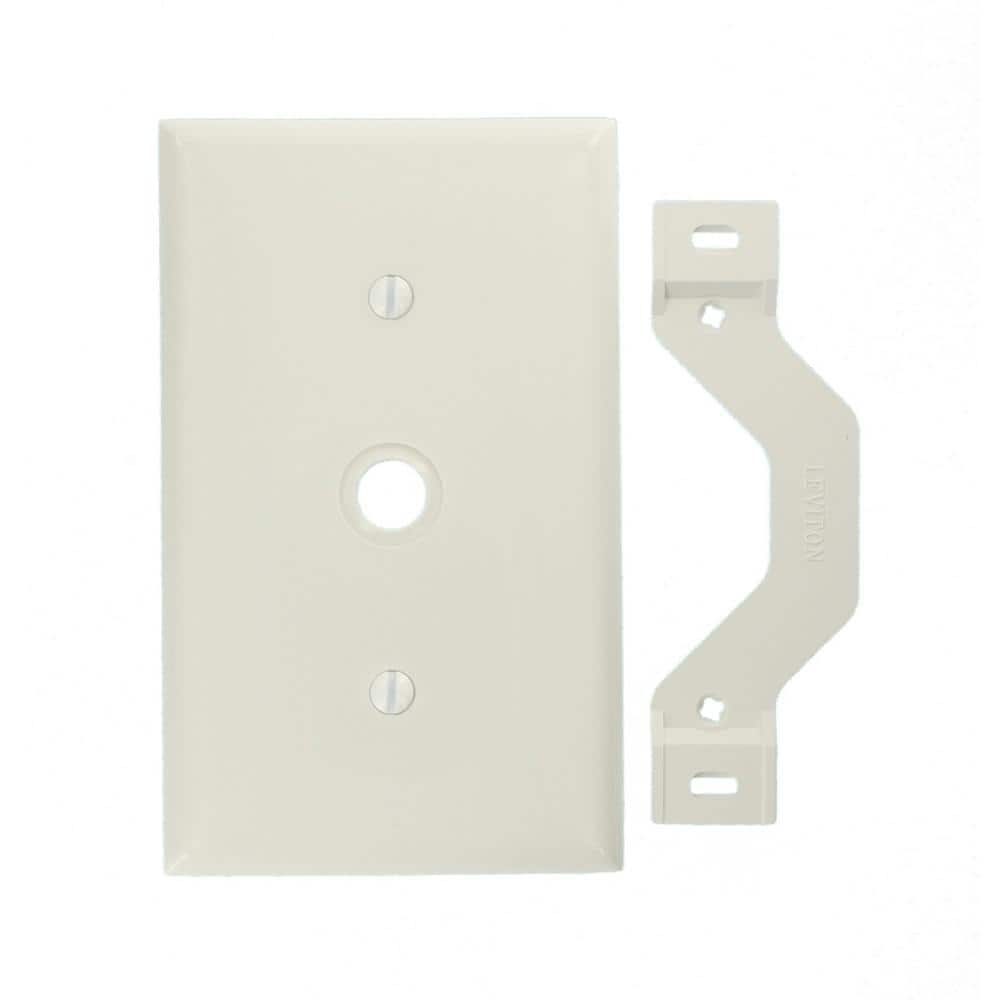 Leviton 1-Gang White 0.406 in. Phone/Cable Nylon Standard Wall Plate (1-Pack) 80718-W