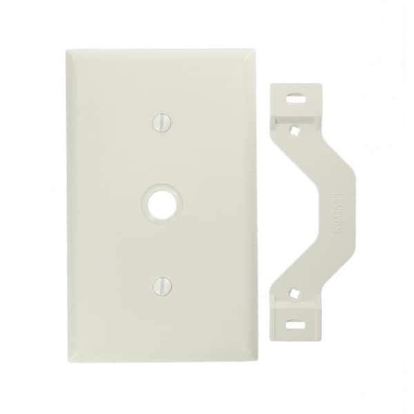 1-Gang White 0.406 in. Phone/Cable Nylon Standard Wall Plate (1-Pack) 80718-W