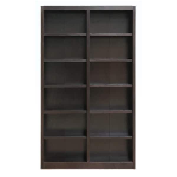 Concepts In Wood 84 in. Espresso Wood 12-shelf Standard Bookcase with Adjustable Shelves