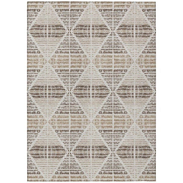 Chantille Machine Washable Indoor/Outdoor Abstract ACN2672 Pearl 8 ft. x 10 ft. Area Rug