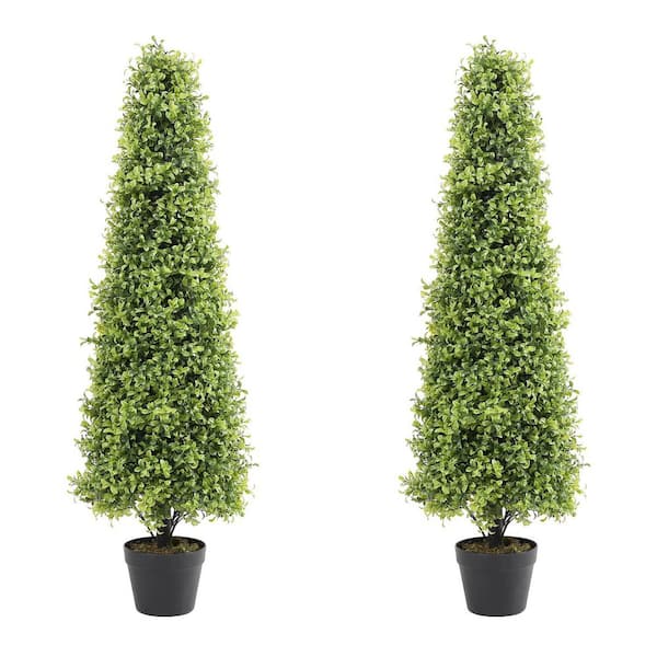 48 in. H Green Composite Artificial Tree, Artificial Foliage/Topiary for Indoor and Outdoor (2-Piece)
