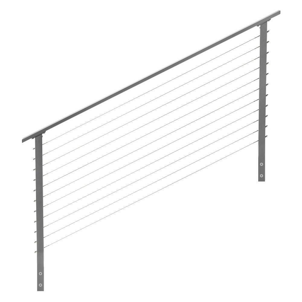 CityPost 6 ft. Stair Cable Railing, 36 in. Face Mount in Grey CP6GS