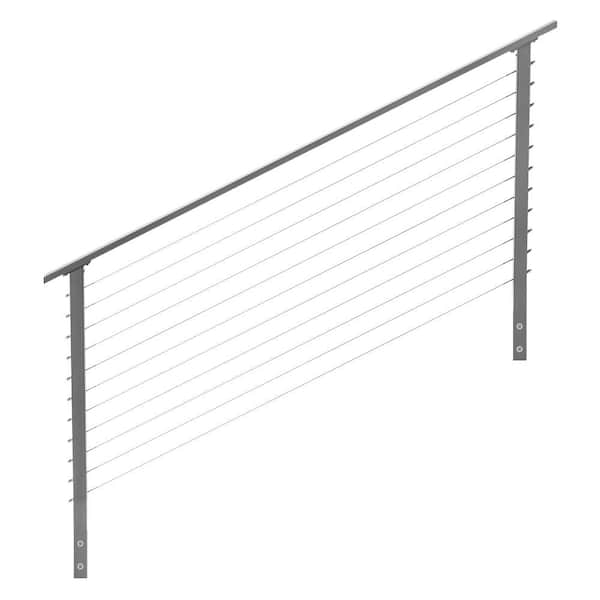 CityPost 6 ft. Stair Cable Railing, 36 in. Face Mount in Grey