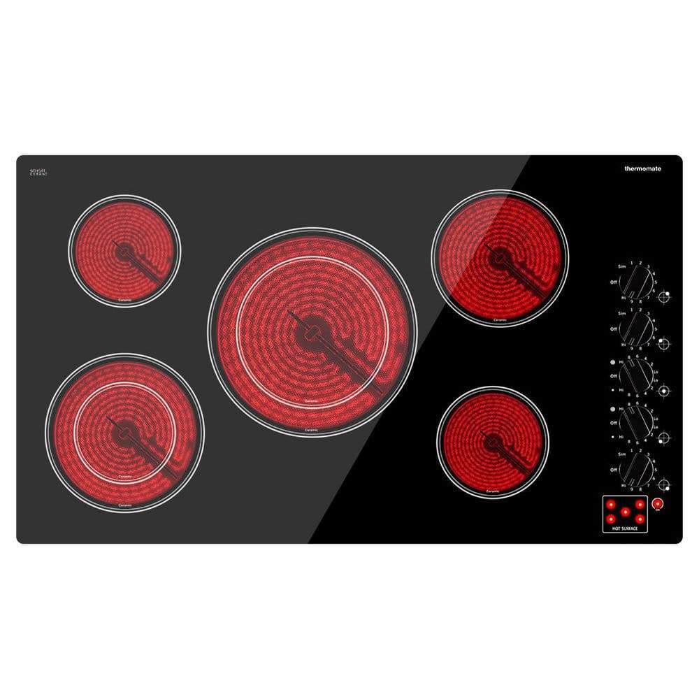 thermomate 36 inch Built-In Electric Cooktop with 5 Burners, ETL Certified