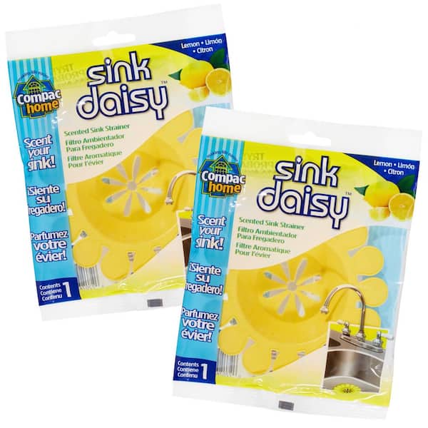 COMPAC HOME 2 Count Sink Daisy Lemon Scented Kitchen Sink Strainer