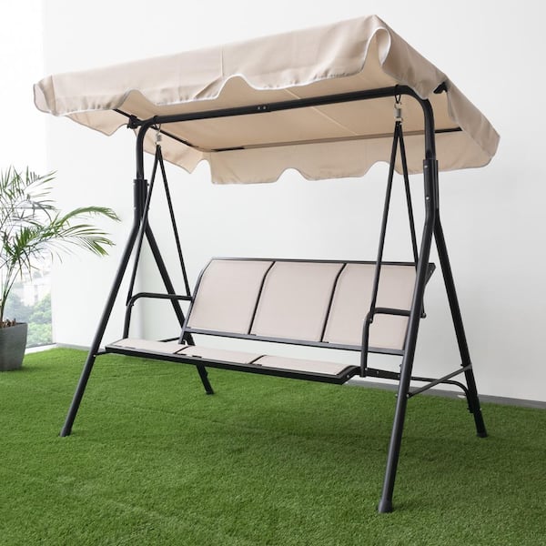 home 3 seater metal swing chair