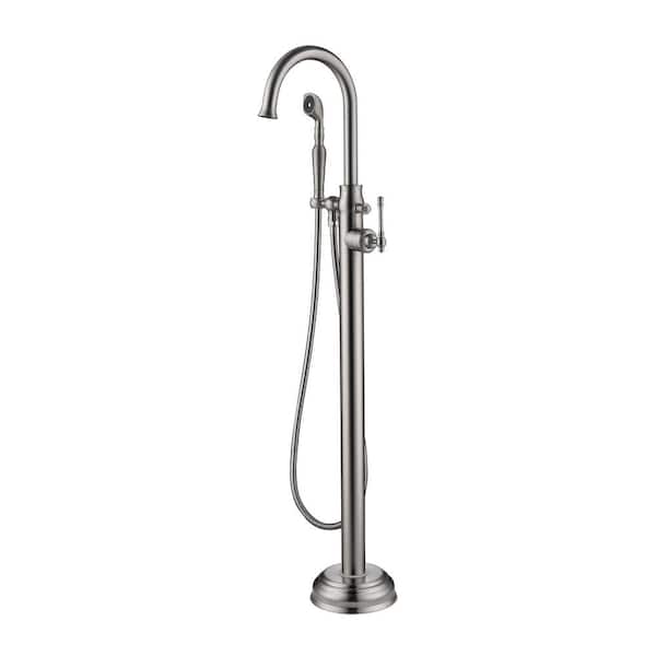 Barclay Products LeBaron Single-Handle Freestanding Tub Faucet with Hand Shower in Brushed Nickel