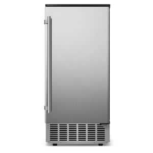 15 in. 80 lbs./24h Half Size Cube Freestanding/Built-In Ice Maker Machine in Stainless Steel With 25lbs. Ice Storage Bin