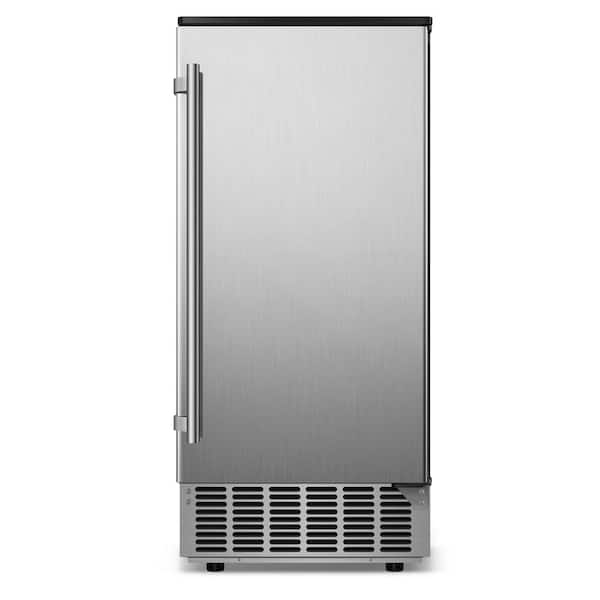 15 in. 80 lbs./24h Half Size Cube Freestanding/Built-In Ice Maker Machine in Stainless Steel With 25lbs. Ice Storage Bin