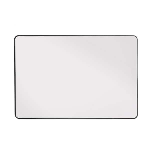American Furniture Classics Black 36 in. x 24 in. Black Modern Metal Framed Mirror