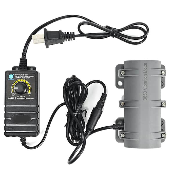 Vrbgify 3800RPM DC 12V Vibration Motor with Adjustable Power Supply Dual Eccentric Gears for Massage Bed Chair Sieve