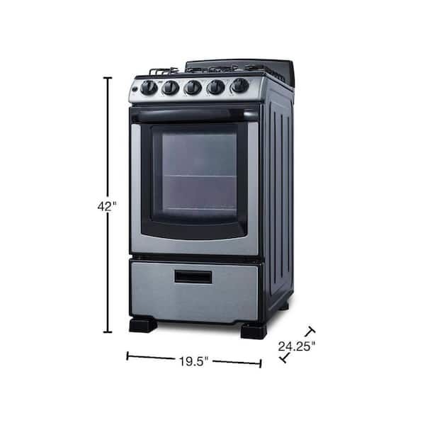 Summit Professional Series 20 in. 2.4 cu. ft. Oven Freestanding Electric  Range with 4 Coil Burners - Stainless Steel