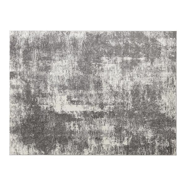Eviva Totti Cream Grey 8 ft. X 10 ft. Modern Machine-made Trellis Polypropylene Rectangular Area Rug