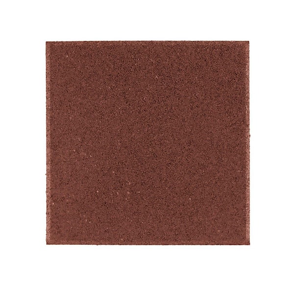 12 in. x 12 in. x 1/2 in. Red Square Rubber Paver (12-Pack)